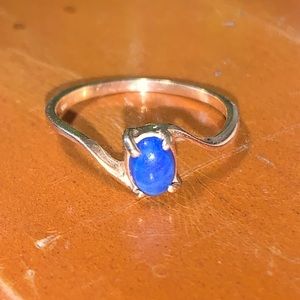 14K Gold Lapis Solitaire Ring